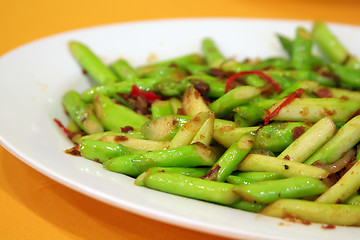 Image showing Fried asparagus