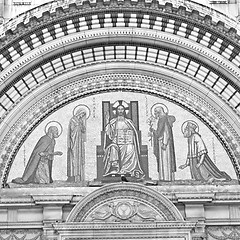 Image showing door westminster  cathedral in london england old  construction 
