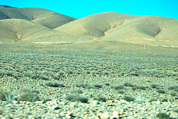 Image showing bush  in    valley  morocco     africa atlas dry mountain  