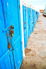 Image showing in africa morocco  old harbor wood   the blue sky