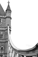 Image showing london tower in england old bridge and the cloudy sky