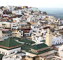 Image showing constructions from high in the       village    morocco africa f