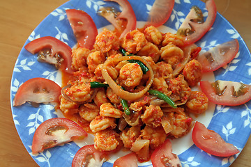 Image showing Spicy prawns