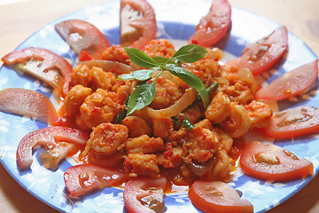 Image showing Spicy prawns