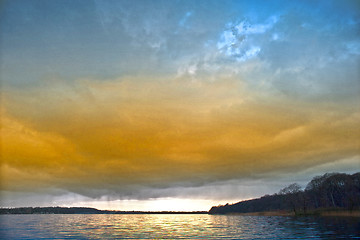 Image showing Lake in denmark in winter shot with colour graduated filter