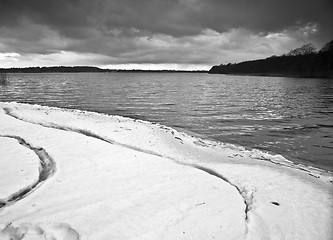 Image showing Lake in denmark in winter shot with colour graduated filter