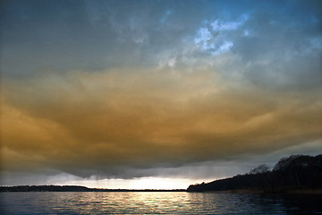 Image showing Lake in denmark in winter shot with colour graduated filter