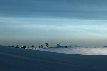 Image showing Winter sceneries in Denmark with a field covered by snow