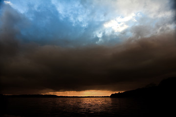 Image showing Lake in denmark in winter shot with colour graduated filter