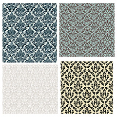 Image showing 4 Damask Seamless Patterns