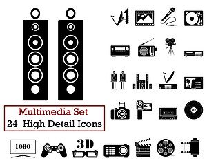 Image showing 24 Multimedia Icons