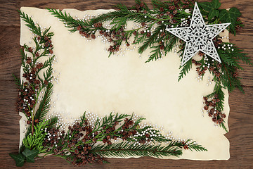 Image showing Christmas Cedar Cypress Border