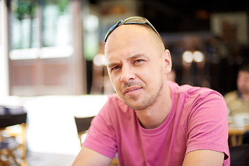 Image showing portrait of young man on coffee break