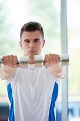 Image showing man exercise with weights