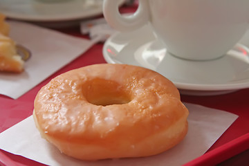 Image showing Donut and coffee