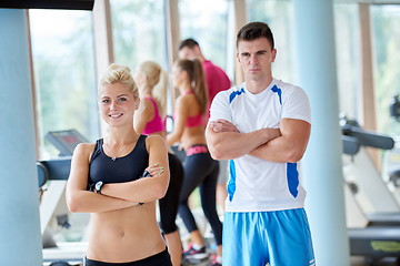 Image showing people group in fitness gym