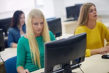 Image showing students group in computer lab classroom