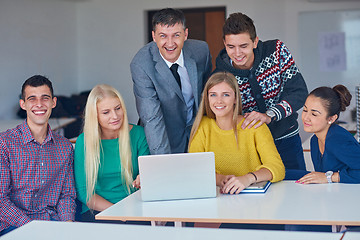 Image showing group of students getting suppport from teacher