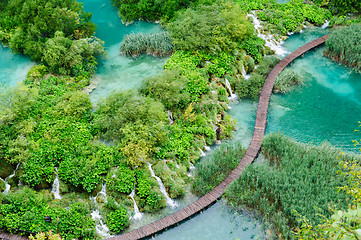 Image showing Beautiful waterfalls in Plitvice Lakes National Park, Croatia