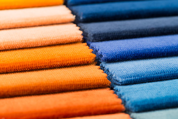 Image showing Multi color fabric texture samples