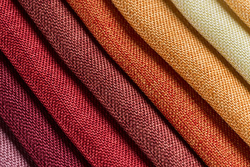 Image showing Multi color fabric texture samples