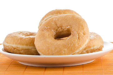 Image showing Donuts on a plate 