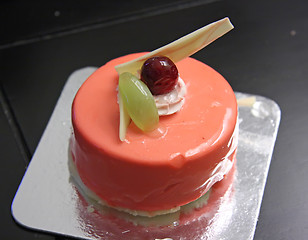 Image showing Strawberry mousse cake