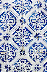 Image showing Traditional Portuguese glazed tiles