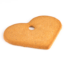 Image showing Christmas decoration: heart shaped gingerbread 