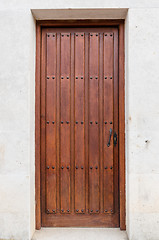 Image showing Old wooden entrance door