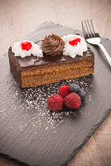 Image showing Piece of chocolate cake