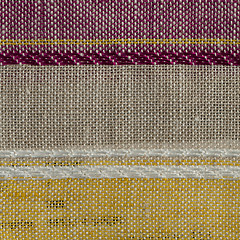 Image showing Multi color fabric texture samples