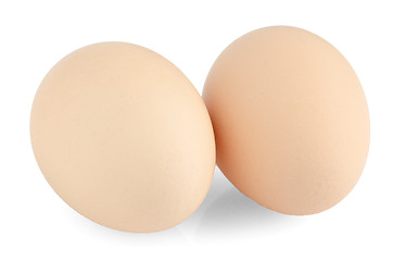Image showing Two eggs on white 