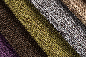 Image showing Multi color fabric texture samples