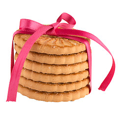 Image showing Festive wrapped rings biscuits