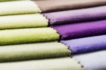 Image showing Multi color fabric texture samples