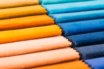 Image showing Multi color fabric texture samples