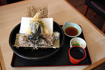 Image showing Udon and tempura