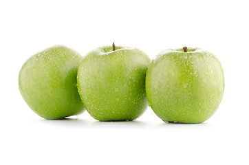 Image showing Three fresh green apples