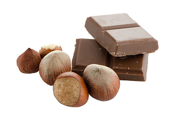 Image showing Chocolate Bar with hazelnuts