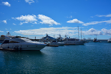 Image showing SOCHI, RUSSIA: 29.09.2014 - the yachts in Sochi seaport