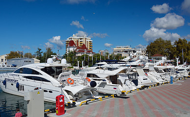 Image showing SOCHI, RUSSIA: 29.09.2014 - Boats in Sochi seaport 