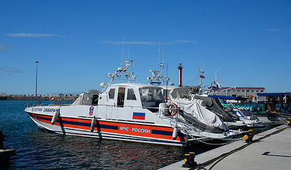 Image showing SOCHI, RUSSIA: 29.09.2014 - Several yachts and boats in Sochi se