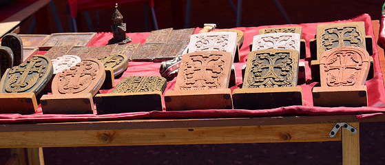 Image showing small copies of khachkar stones available