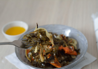 Image showing laminaria salad on the fork