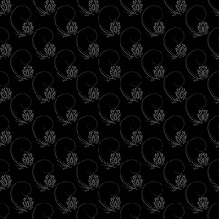 Image showing Dark floral nature seamless pattern design