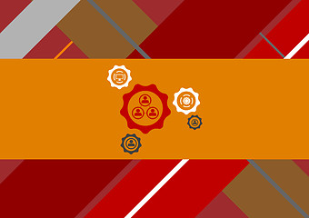 Image showing Flat geometric tech background with gears