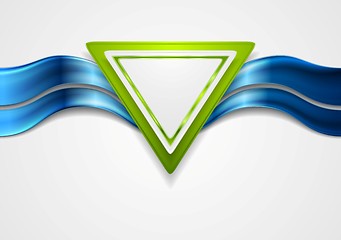 Image showing Abstract tech background with triangle and waves