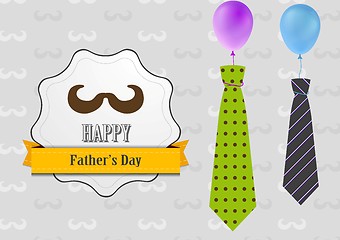 Image showing Father\'s Day retro vintage background with ties and balloons