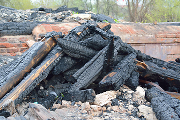 Image showing burn ashes on the place of the house